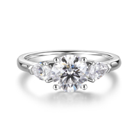 Platinum 950 Three-Stone Diamond Ring | 1.545ct. tw. D-VVS | Pear-Cut Accent Stones