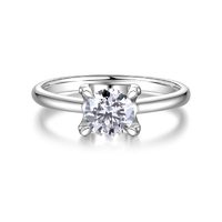 Four-Prong Solitaire Engagement Ring in 18K White Gold | Features a Comfort Fit Design