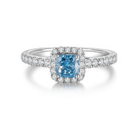 0.76 ct. tw. Cushion Cut Sapphire Ring | 18K White Gold Classic Halo Setting | Elegant Pillow-Shaped Gemstone Ring