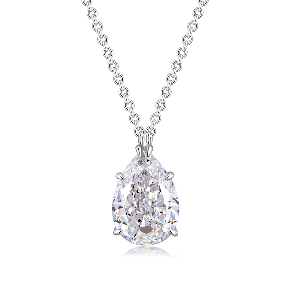 Magnificent 3.07 ct. tw. Pear-Cut Lab-Grown Diamond Pendant, D-E Color, VS Clarity, PT950