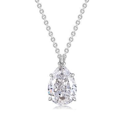 Pear-Cut Diamond Solitaire Necklace in 950 Platinum