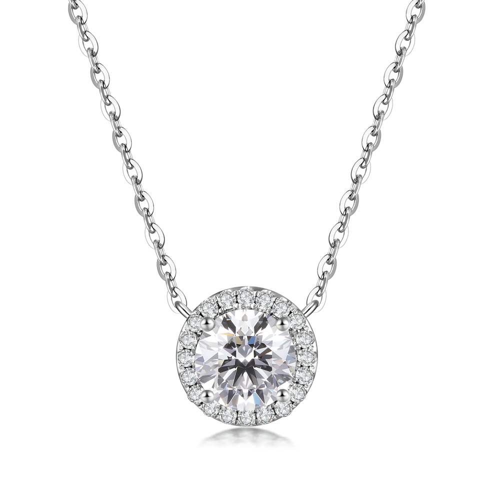 Brilliant 1.4 ct. tw. Round Cut Lab-Grown Diamond Pendant, D Color, VS2 Clarity, PT950