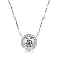 Brilliant 1.2 ct. Round Cut Lab-Grown Diamond Pendant, D Color, VS2 Clarity, PT950