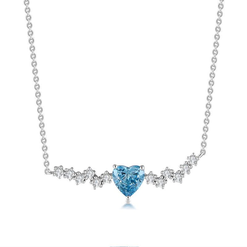 Elegant 1.06 ct. tw. Heart-Shaped Fancy Blue Lab-Grown Diamond Pendant, Crafted in Solid 950 Platinum