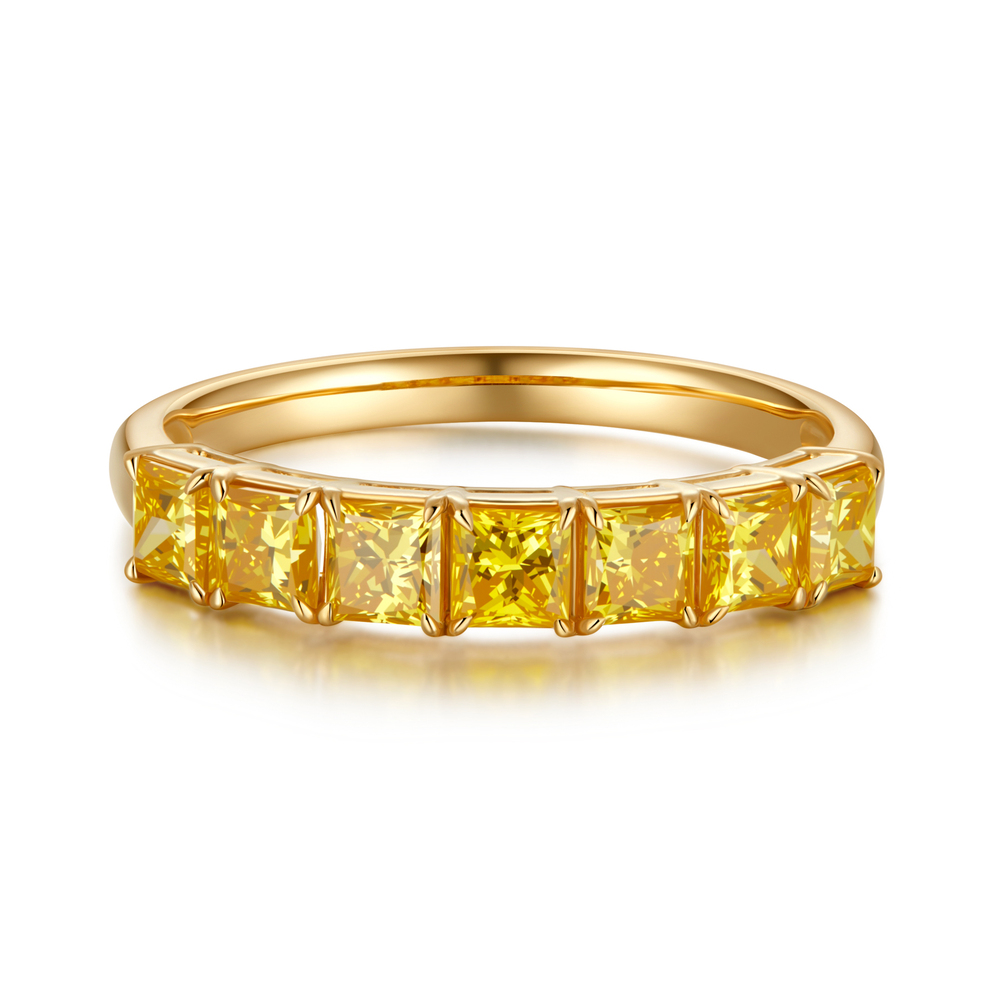 Eternal Seven | Bespoke Four-Prong Multi-Shape Diamond Band (Custom Color & Metal)