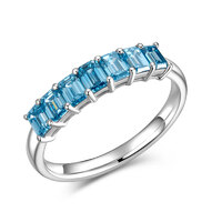 1.078 ct. tw. Emerald Cut Blue Diamond Band | 950 Platinum | A Statement of Individual Elegance
