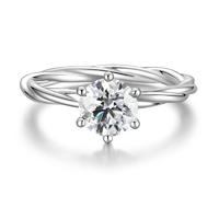 Platinum Twisted Shank Diamond Ring | 1.16Ct D Color VS1 | Six-Prong Setting