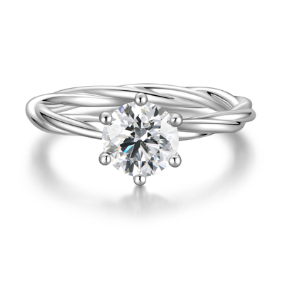 Classic Twisted Shank Diamond Ring