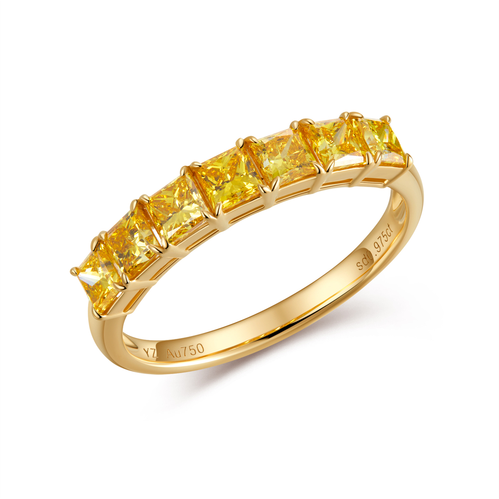 Eternal Seven | Bespoke Four-Prong Multi-Shape Diamond Band (Custom Color & Metal)