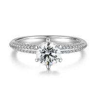1.09 ct D-E Color VVS Clarity Diamond Ring | Half-Eternity Setting | 18K Gold