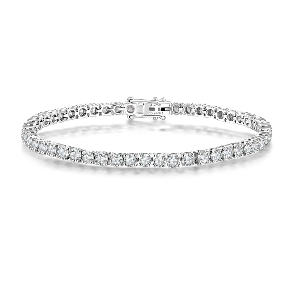 5.94 ct. tw. Full Diamond Tennis Bracelet | 51 Round Cut Diamonds | 18K White Gold