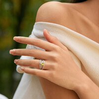 1.01 ct Heart Cut Yellow Diamond Ring | Diamond Cluster Setting | 18K Gold