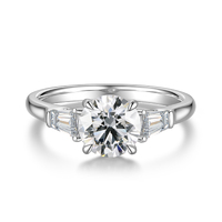 1.27CT Three-Stone Diamond Ring | Pt950 Platinum | D Color, VS1 Clarity | Classic Tapered Baguette Accents