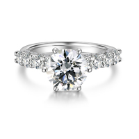 2.03CT Lace-Inspired Diamond Ring | Pt950 Platinum | D-E Color, VS Clarity | Luxury Round Brilliant & 1.159CT Side Stones