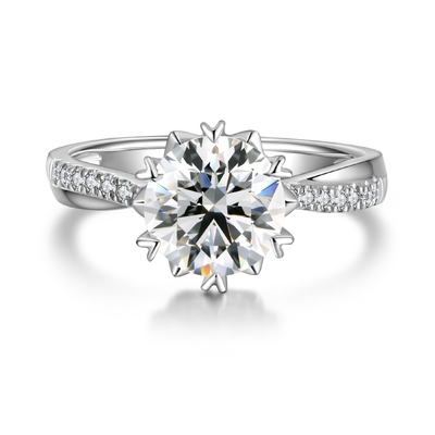 Radiant Snowflake Collection: 2.07CT Premium Diamond Ring in Pt950 Platinum | Exquisite Twisted Band & Master Craftsmanship