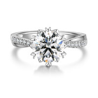 2.18 ct. tw. Snowflake Setting Diamond Ring | Pt950 Platinum | D-E Color, VS Clarity | Elegant Twisted Band Engagement Ring