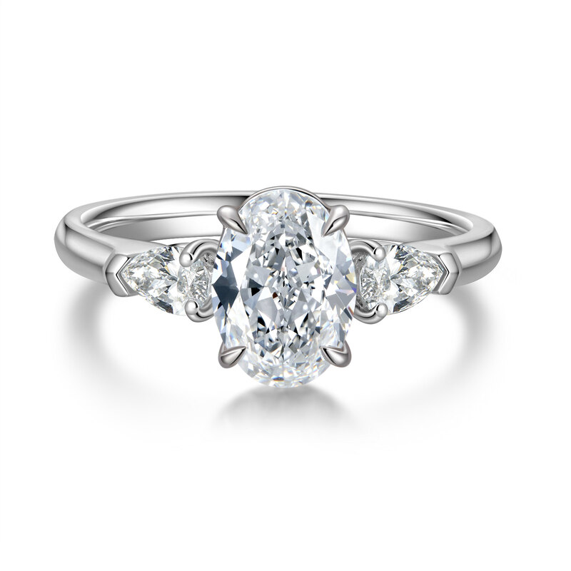 1.99 ct. tw. Three-Stone Ring Featuring a 1.64 ct D-E Centerpiece, Timeless Platinum Sophistication