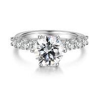 3.18 ct. tw. Luxury Pave Diamond Ring | 2.03 ct D-E Round Center Stone, 950 Platinum High-End Jewelry