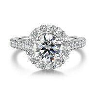 Platinum Halo Diamond Ring | 1.65 ct E Color VVS2 | 3.49 ct. tw. Total Weight 