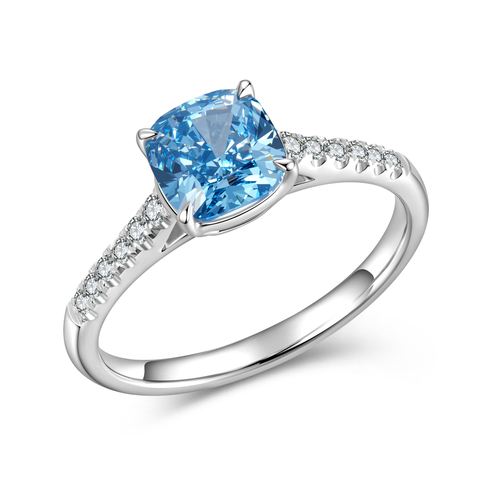 Classic Three-Stone Diamond Ring: Sharp 4-Prong Setting, Customizable Center Stone & Metal