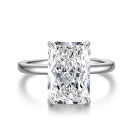 4.09 ct. tw. Radiant Cut Diamond Ring | Pt950 Platinum | D Color, VS Clarity | Classic Four-Prong Luxury Engagement Ring