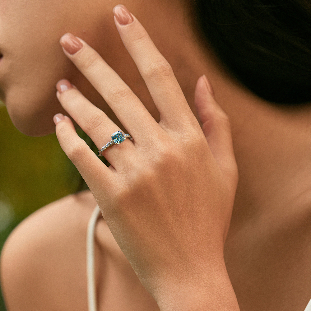 Classic Three-Stone Diamond Ring: Sharp 4-Prong Setting, Customizable Center Stone & Metal
