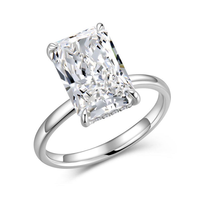 4.09 ct. tw. Radiant Cut Diamond Ring | Pt950 Platinum | D Color, VS Clarity | Classic Four-Prong Luxury Engagement Ring