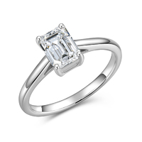 Platinum Emerald Cut Diamond Ring | 1.22Ct D-E Color VVS | Four-Prong Setting