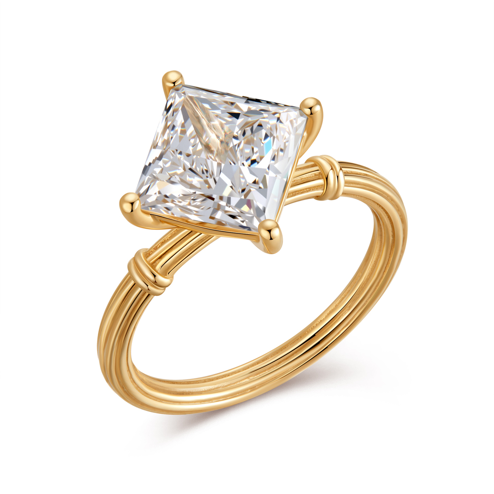 Four-Prong Fireworks | 18K Yellow Gold | Wedding & Legacy Jewelry
