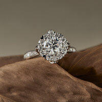 Grand Stellar Halo Bespoke | Custom Shape & Color Ring with 0.6ct Accent Diamonds
