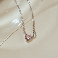 Romantic Trillion - Cut Lab - Grown Pink Diamond Pendant in 18K White Gold(0.43 ct. tw.)