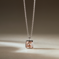 Modern 1.56 ct. Asscher-Cut Fancy Pink Lab-Grown Diamond Pendant, VS Clarity, 18K White Gold