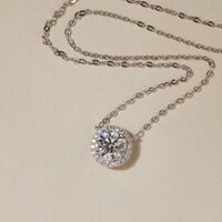 Brilliant 1.4 ct. tw. Round Cut Lab-Grown Diamond Pendant, D Color, VS2 Clarity, PT950