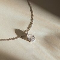 Magnificent 3.07 ct. tw. Pear-Cut Lab-Grown Diamond Pendant, D-E Color, VS Clarity, PT950