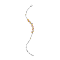 14K White Gold Pink & Yellow Lab-Grown Diamond Wheat Bracelet (16 cm)
