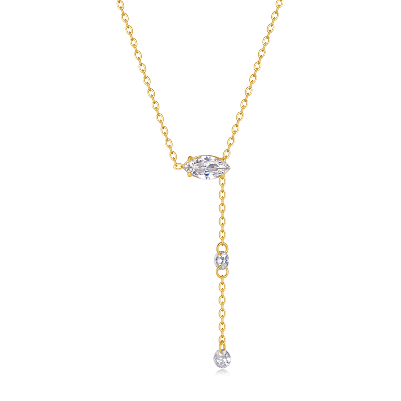 East-West Marquise Lab-Grown Diamond Y-Necklace
