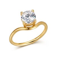 Round Brilliant Solitaire Ring in 14K Yellow Gold with Elevated Four-Prong Setting｜~1.37 ct. tw. 