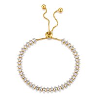 Marquise-Cut Lab-Diamond Tennis Bracelet in 14K Yellow Gold | ~5.08 ct. tw. East-West Statement Setting Adjustable Star-Rail Chain