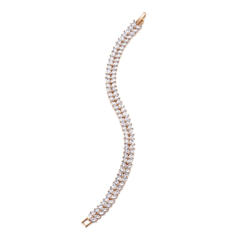 Triple-Row Marquise Diamond Bracelet in 18K Yellow Gold