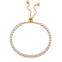 14K Yellow Gold Lab-Grown Brilliant-Cut Tennis Bracelet | ~4.83 ct. tw. Classic Four-Prong Tennis Bracelet with Adjustable Slider Chain