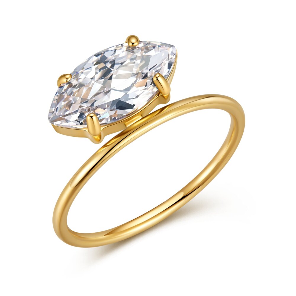 East-West Marquise-Cut Lab-Grown Diamond Solitaire Ring in 14K Yellow Gold | ~1.2 ct. tw.