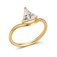 Trillion-Cut Solitaire Ring in 14K Yellow Gold with Secure Three-Prong Setting｜~1.08 ct. tw.