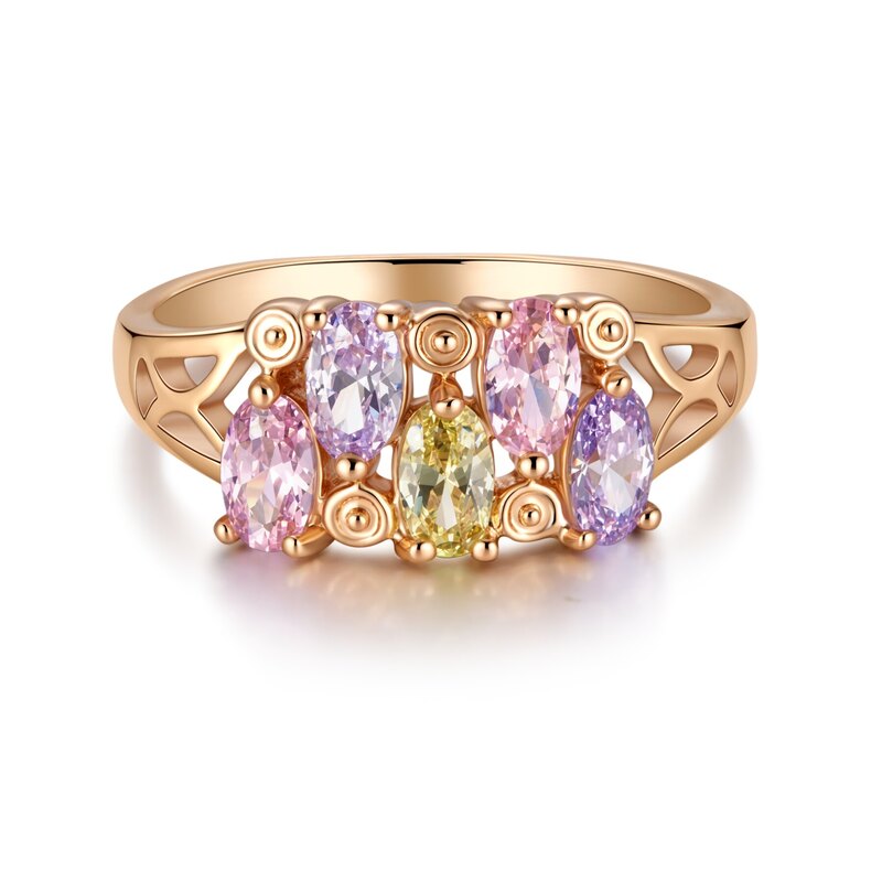 “Monet’s Garden” Multi-Color Oval Lab-Grown Diamond Band