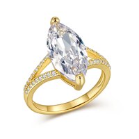 14K Yellow Gold Marquise Lab-Grown Diamond Ring | ~1.95 ct. tw. Solitaire with Milgrain Split-Shank Setting