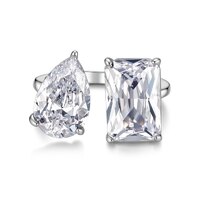 18K White Gold Toi et Moi Lab-Grown Diamond Ring | ~3.0 ct. tw. Emerald & Pear-Cut Open-Band Design