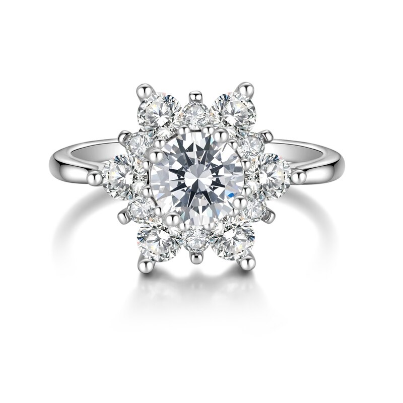 Sunflower Halo Round Lab-Grown Diamond Engagement Ring