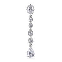 18K White Gold Wheat-Inspired Milgrain Drop Earrings | Graduated Multi-Stone Pear Lab-Grown Diamond Earrings