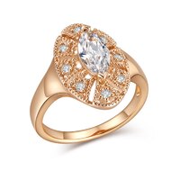 14K Rose  Gold Marquise Lab-Grown Diamond Ring | ~1.18 ct. tw. Baroque Openwork Statement Ring with Engraved Details